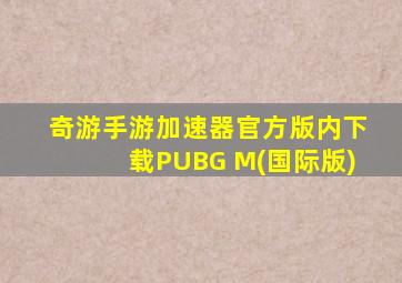 奇游手游加速器官方版内下载PUBG M(国际版)